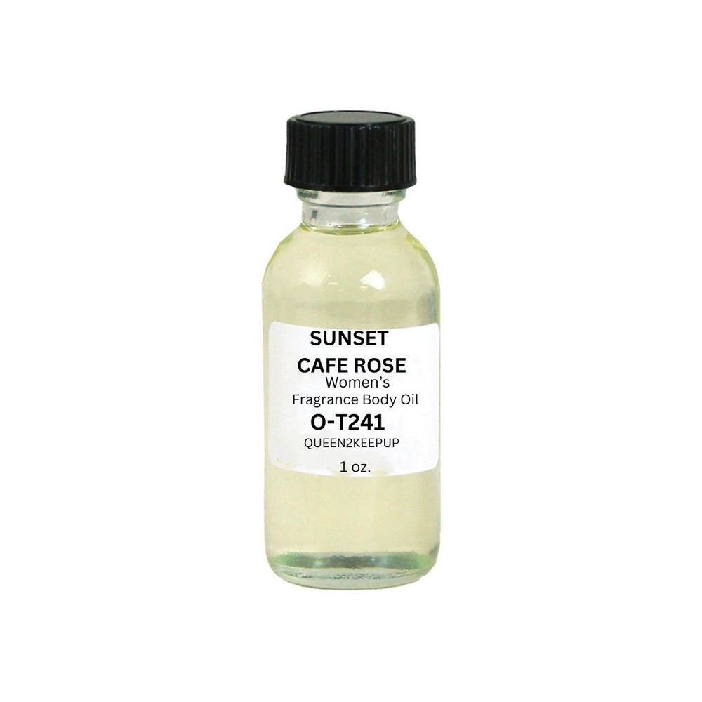 Sunset Café Rose Women's Body Oil Spicy Floral and Coffee Infused Scent 1 oz